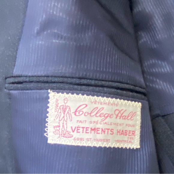 Vintage Yateslene Men’s Navy Blazer Jacket Size Tailored England Silk Finish - Picture 12 of 12